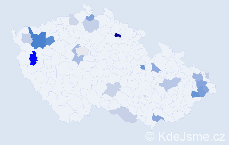 Příjmení: 'Suran', počet výskytů 39 v celé ČR