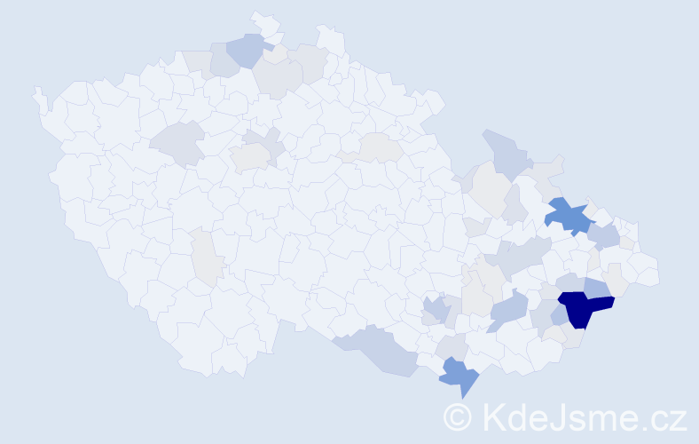 Příjmení: 'Trlica', počet výskytů 245 v celé ČR