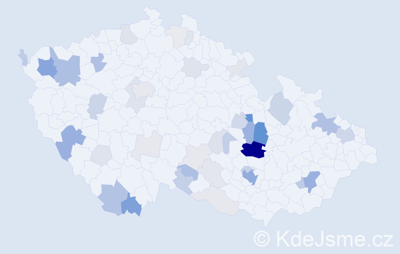 Příjmení: 'Olšanová', počet výskytů 152 v celé ČR