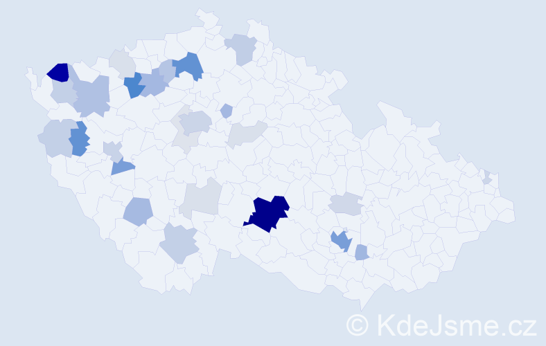Příjmení: 'Zámková', počet výskytů 105 v celé ČR