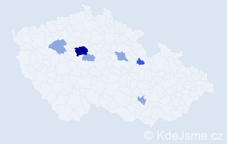 Příjmení: 'Káral', počet výskytů 12 v celé ČR