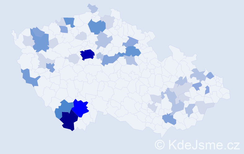 Příjmení: 'Kneiflová', počet výskytů 143 v celé ČR