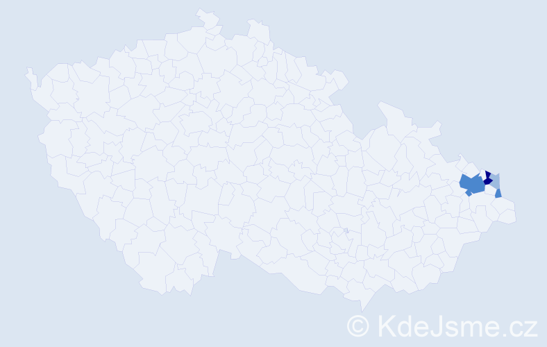 Příjmení: 'Twardek', počet výskytů 9 v celé ČR