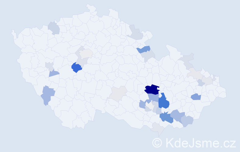 Příjmení: 'Španěl', počet výskytů 114 v celé ČR