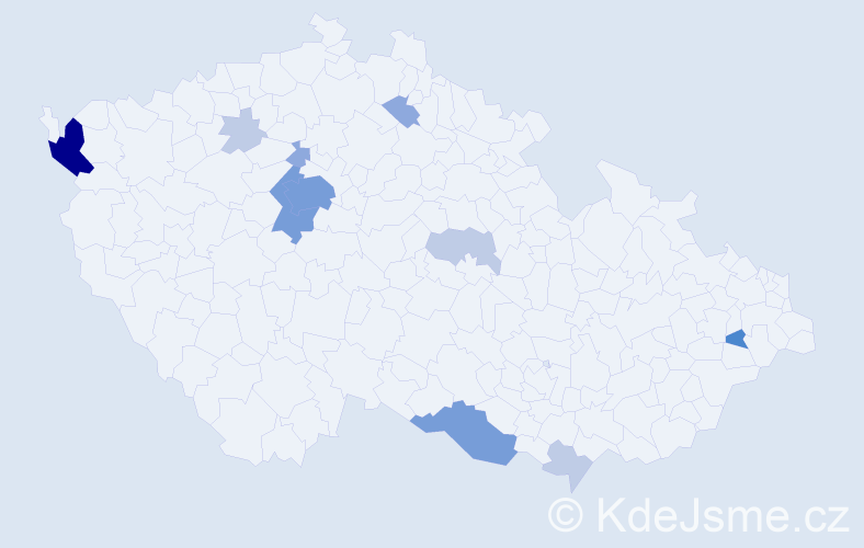 Příjmení: 'Čechvala', počet výskytů 31 v celé ČR