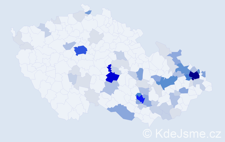 Příjmení: 'Kudla', počet výskytů 231 v celé ČR