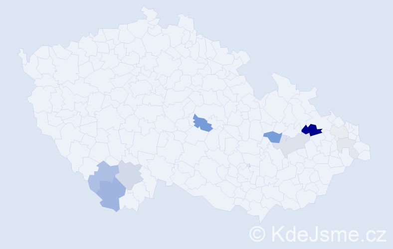 Příjmení: 'Leher', počet výskytů 24 v celé ČR