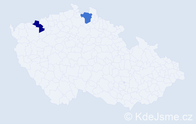 Příjmení: 'Tenkač', počet výskytů 9 v celé ČR