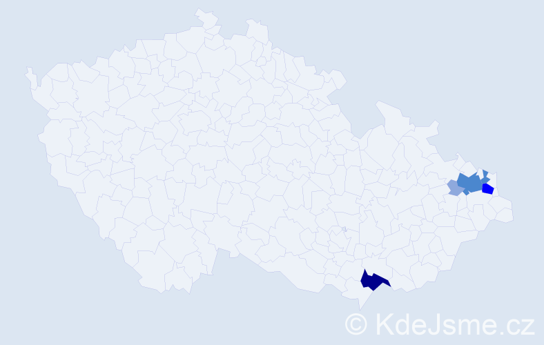 Příjmení: 'Nedobová', počet výskytů 14 v celé ČR