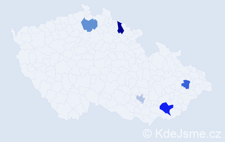 Příjmení: 'Kresánek', počet výskytů 6 v celé ČR