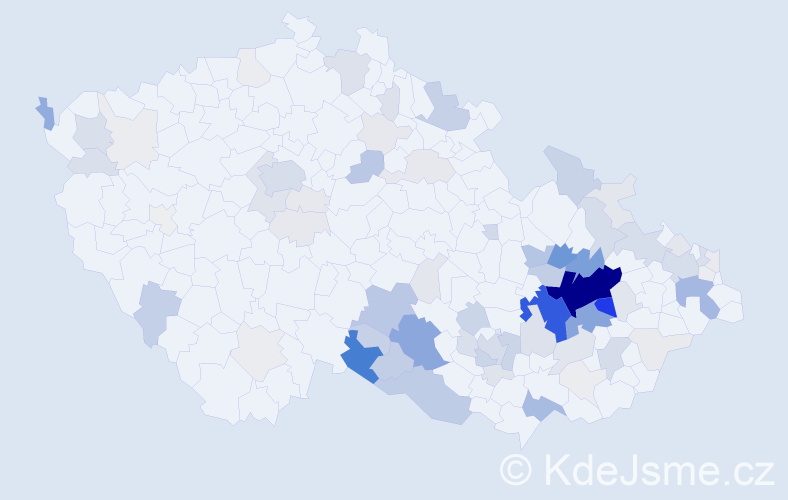 Příjmení: 'Vláčilová', počet výskytů 364 v celé ČR