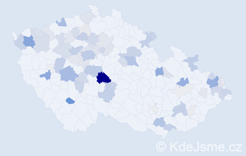 Příjmení: 'Kot', počet výskytů 233 v celé ČR