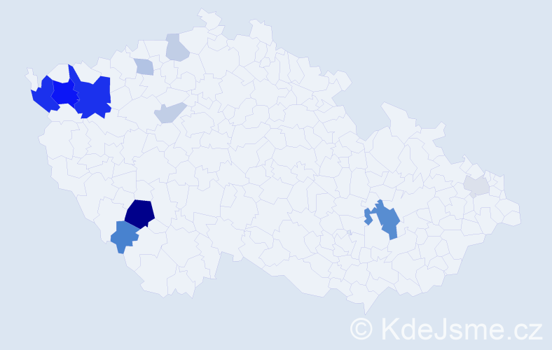 Příjmení: 'Pohlotko', počet výskytů 30 v celé ČR