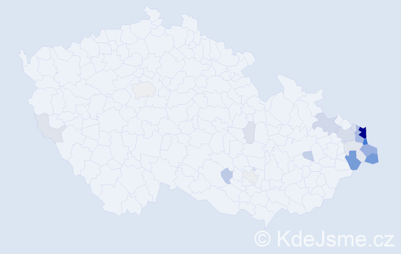 Příjmení: 'Górecká', počet výskytů 115 v celé ČR