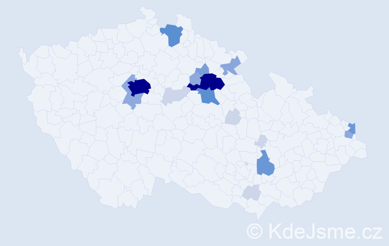 Příjmení: 'Tluková', počet výskytů 67 v celé ČR