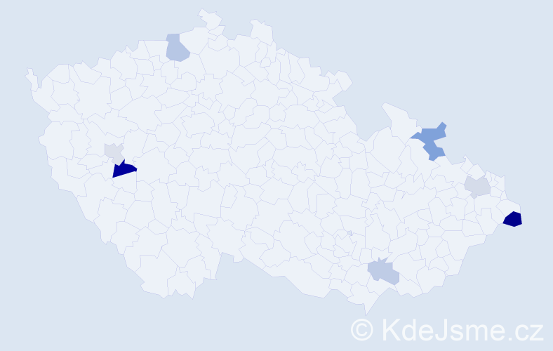 Příjmení: 'Rihová', počet výskytů 14 v celé ČR
