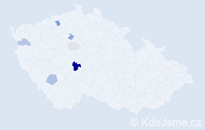 Příjmení: 'Kunšta', počet výskytů 18 v celé ČR