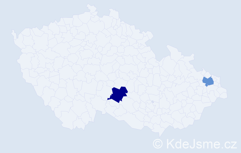 Příjmení: 'Morárová', počet výskytů 2 v celé ČR