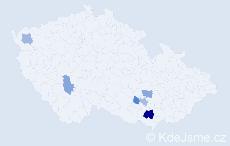 Příjmení: 'Karber', počet výskytů 10 v celé ČR