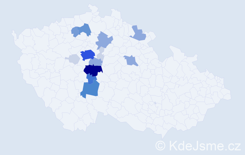 Příjmení: 'Čichovský', počet výskytů 54 v celé ČR
