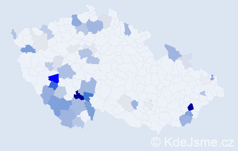 Příjmení: 'Drhová', počet výskytů 153 v celé ČR