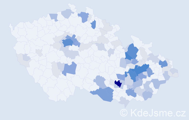 Příjmení: 'Braunerová', počet výskytů 278 v celé ČR