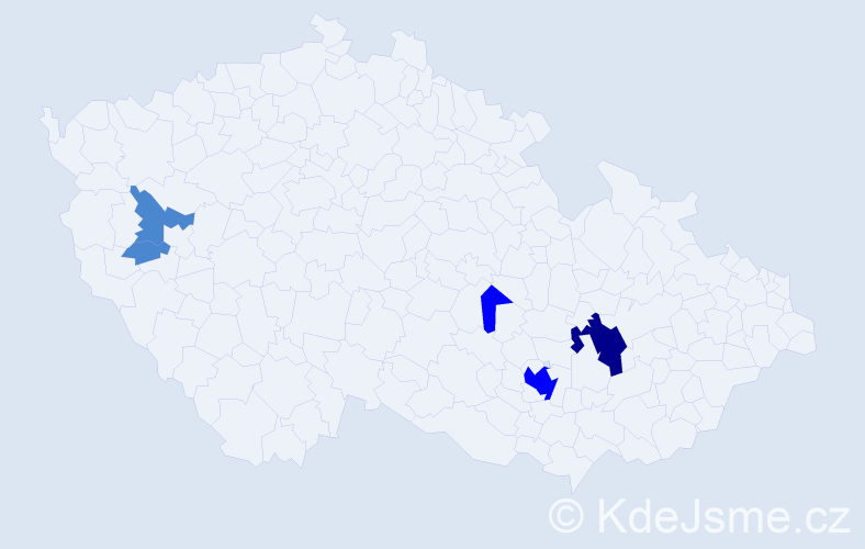 Příjmení: 'Sekora', počet výskytů 9 v celé ČR