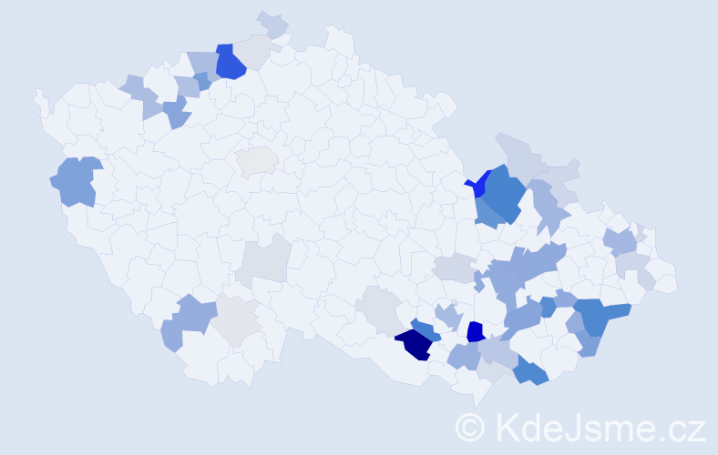 Příjmení: 'Hamala', počet výskytů 153 v celé ČR