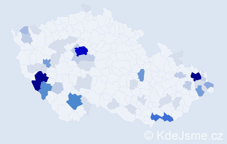 Příjmení: 'Pytlová', počet výskytů 159 v celé ČR