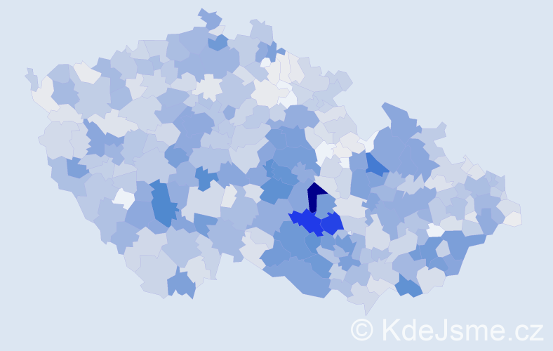 Příjmení: 'Žák', počet výskytů 4783 v celé ČR
