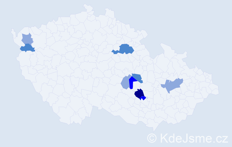 Příjmení: 'Ciková', počet výskytů 26 v celé ČR