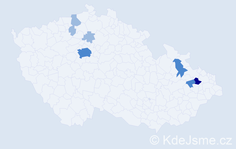 Příjmení: 'Rubač', počet výskytů 13 v celé ČR