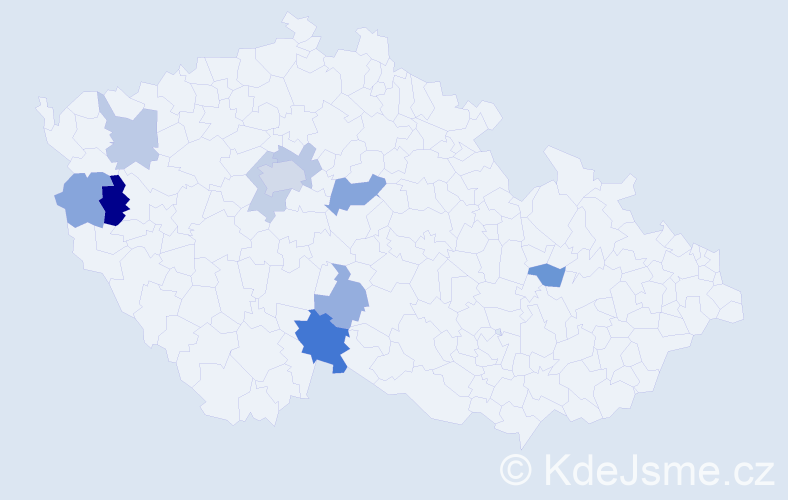 Příjmení: 'Daudová', počet výskytů 18 v celé ČR
