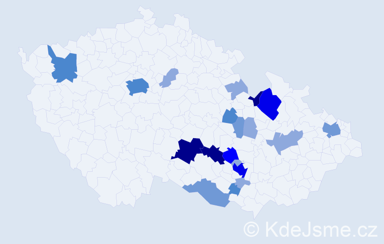 Příjmení: 'Rouča', počet výskytů 56 v celé ČR