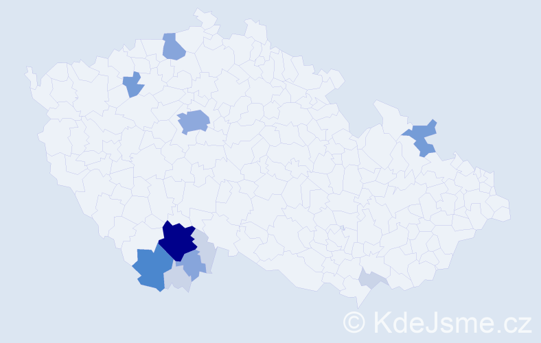 Příjmení: 'Iška', počet výskytů 38 v celé ČR