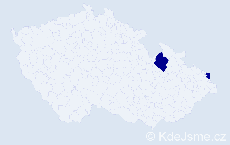Příjmení: 'Haraf', počet výskytů 2 v celé ČR