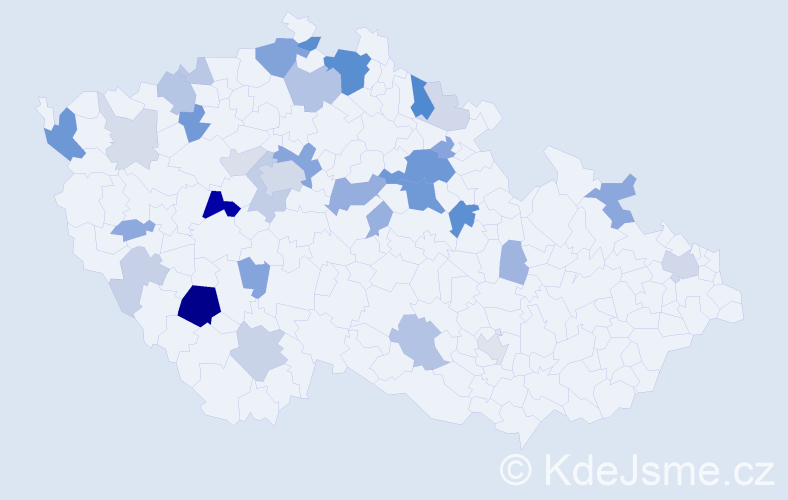 Příjmení: 'Pilnáček', počet výskytů 102 v celé ČR