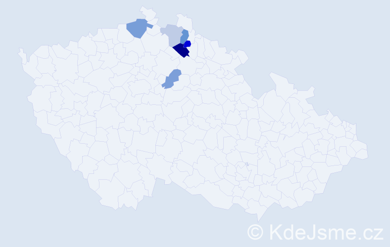 Příjmení: 'Hilgerová', počet výskytů 10 v celé ČR