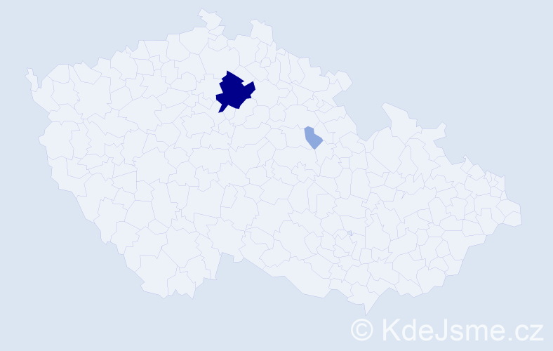 Příjmení: 'Goc', počet výskytů 8 v celé ČR