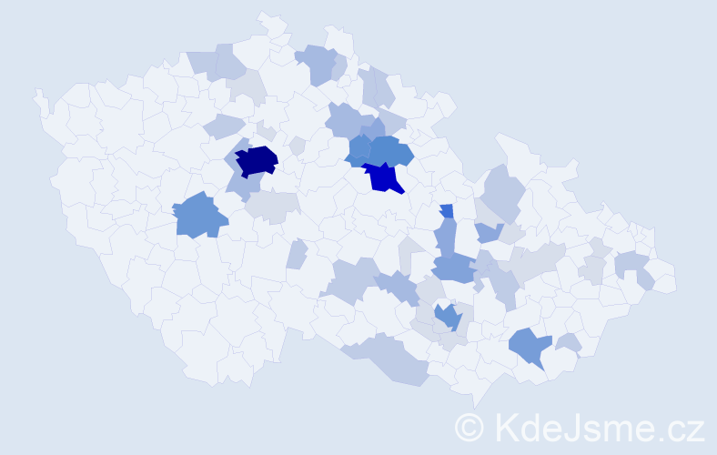 Příjmení: 'Deml', počet výskytů 160 v celé ČR