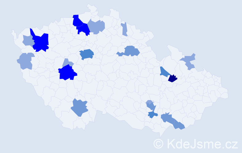 Příjmení: 'Vrablic', počet výskytů 48 v celé ČR