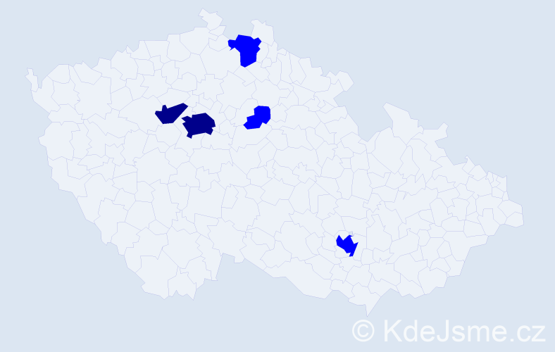 Příjmení: 'Cacara', počet výskytů 7 v celé ČR