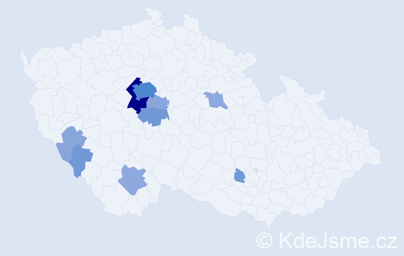 Příjmení: 'Babánek', počet výskytů 28 v celé ČR
