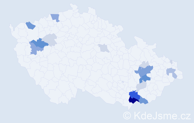 Příjmení: 'Krša', počet výskytů 63 v celé ČR