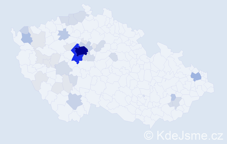 Příjmení: 'Krištůfková', počet výskytů 119 v celé ČR