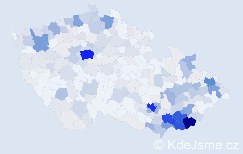 Příjmení: 'Horňáková', počet výskytů 978 v celé ČR