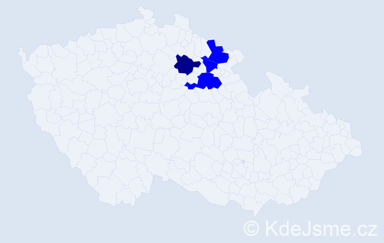 Příjmení: 'Kandrt', počet výskytů 5 v celé ČR