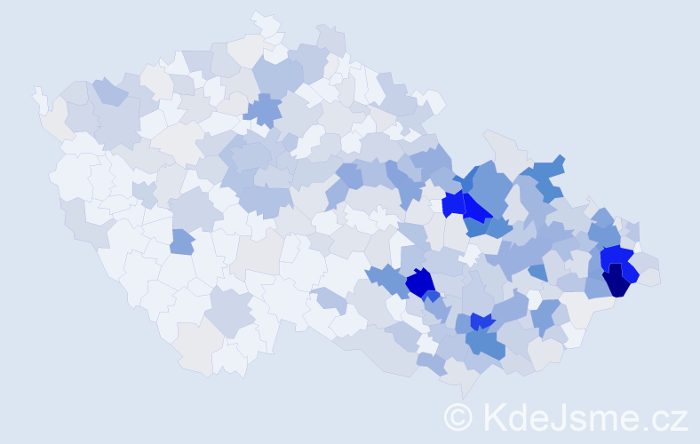 Příjmení: 'Merta', počet výskytů 1170 v celé ČR