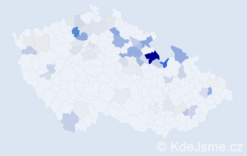 Příjmení: 'Pišl', počet výskytů 174 v celé ČR