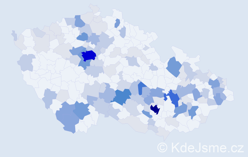 Příjmení: 'Roháček', počet výskytů 410 v celé ČR